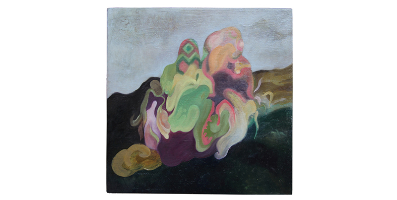 oil on wood painting, landscape, somber colours